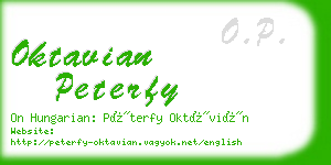 oktavian peterfy business card